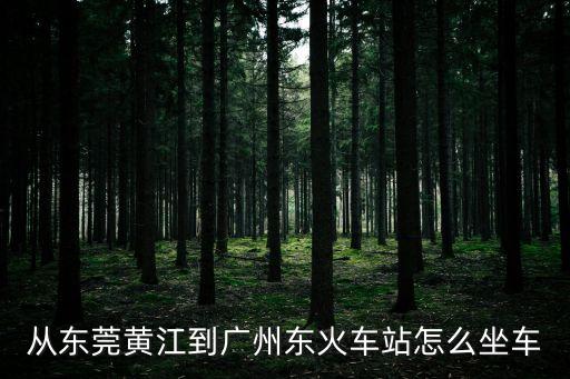 從東莞黃江到廣州東火車站怎么坐車