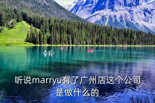 聽說marryu有了廣州店這個公司是做什么的