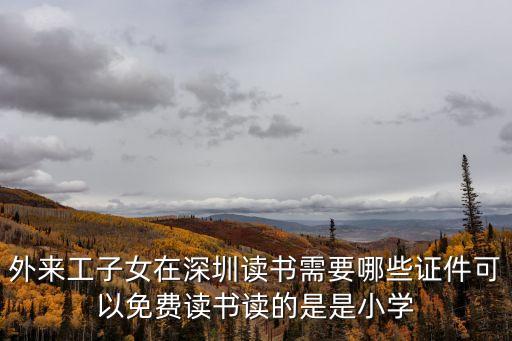 深圳市子女入學優惠政策，外來工子女在深圳讀書需要哪些證件可以免費讀書讀的是是小學