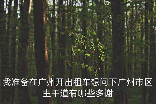 廣州的大道，廣州主要的東西大道都有什么