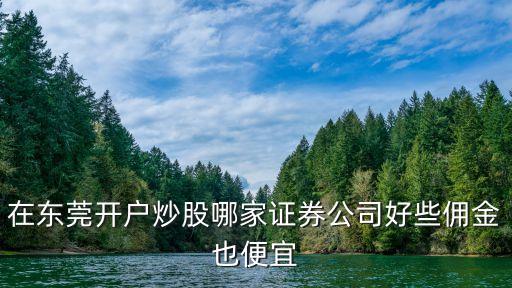 在東莞開戶炒股哪家證券公司好些傭金也便宜