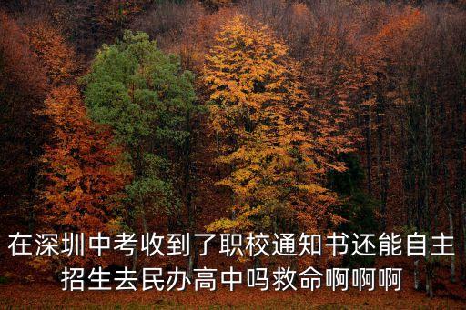 在深圳中考收到了職校通知書還能自主招生去民辦高中嗎救命啊啊啊