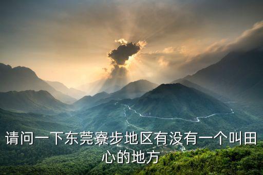 請問一下東莞寮步地區(qū)有沒有一個叫田心的地方