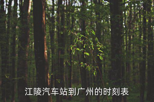 江陵汽車站到廣州的時刻表