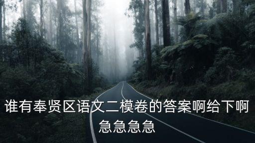 誰有奉賢區(qū)語文二模卷的答案啊給下啊急急急急