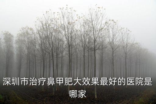 深圳市治療鼻甲肥大效果最好的醫院是哪家