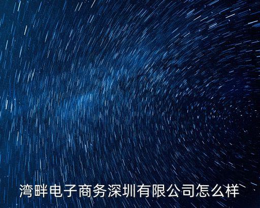 灣畔電子商務深圳有限公司怎么樣