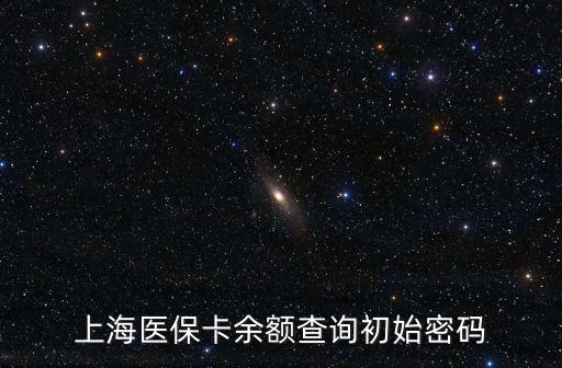上海醫保卡余額查詢初始密碼