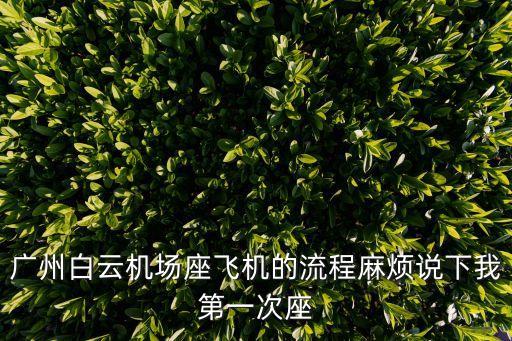 廣州白云機(jī)場座飛機(jī)的流程麻煩說下我第一次座