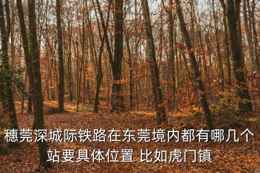 穗莞深城際鐵路在東莞境內(nèi)都有哪幾個站要具體位置 比如虎門鎮(zhèn)