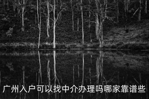中介公司入戶廣州，中介公司辦理廣州入戶行不行