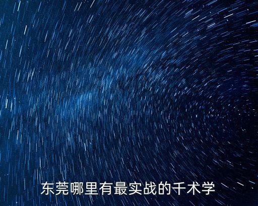 東莞哪里有最實戰的千術學