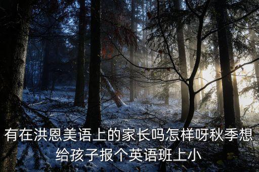有在洪恩美語上的家長嗎怎樣呀秋季想給孩子報個英語班上小