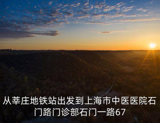 從莘莊地鐵站出發(fā)到上海市中醫(yī)醫(yī)院石門路門診部石門一路67
