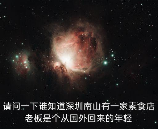 請問一下誰知道深圳南山有一家素食店老板是個從國外回來的年輕