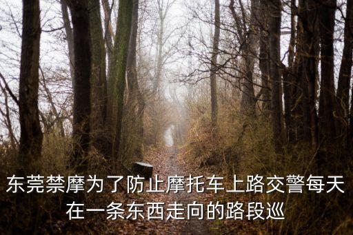 東莞禁摩為了防止摩托車上路交警每天在一條東西走向的路段巡