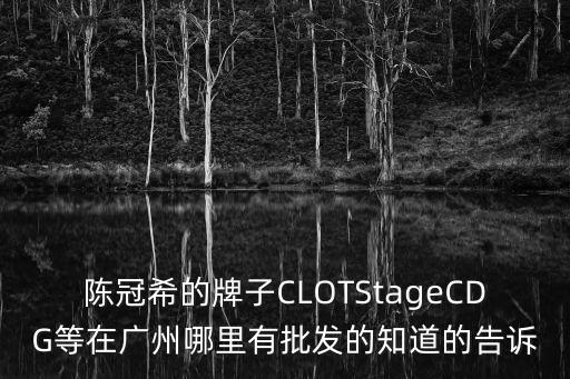 陳冠希的牌子CLOTStageCDG等在廣州哪里有批發的知道的告訴