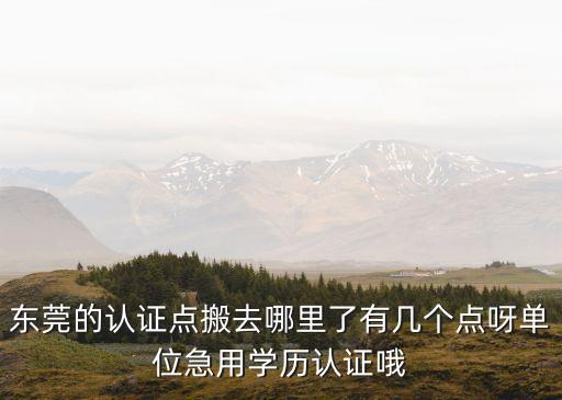 東莞的認證點搬去哪里了有幾個點呀單位急用學歷認證哦
