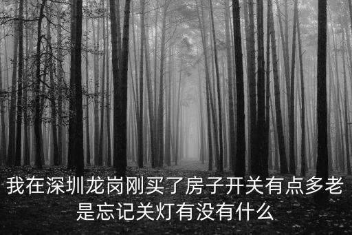 我在深圳龍崗剛買了房子開關有點多老是忘記關燈有沒有什么