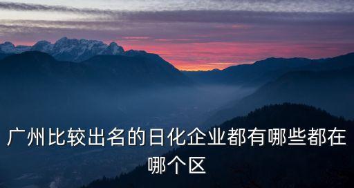廣州比較出名的日化企業都有哪些都在哪個區