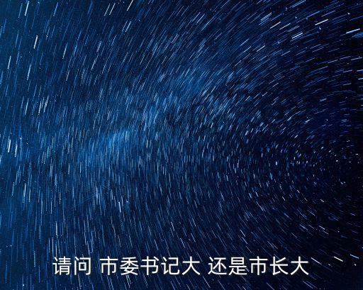 上海市市長大或市委書記大，請問 市委書記大 還是市長大