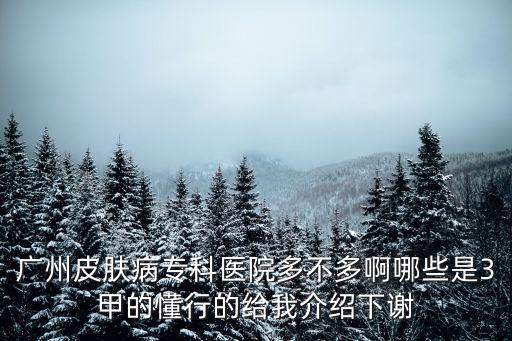 廣州皮膚病?？漆t院多不多啊哪些是3甲的懂行的給我介紹下謝