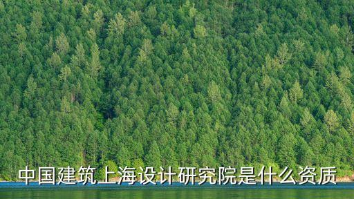 上海市規劃院資質，中國建筑上海設計研究院是什么資質