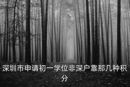 深圳市申請初一學位非深戶靠那幾種積分
