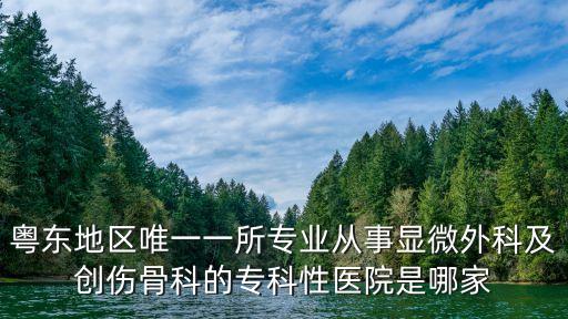 粵東地區(qū)唯一一所專業(yè)從事顯微外科及創(chuàng)傷骨科的專科性醫(yī)院是哪家