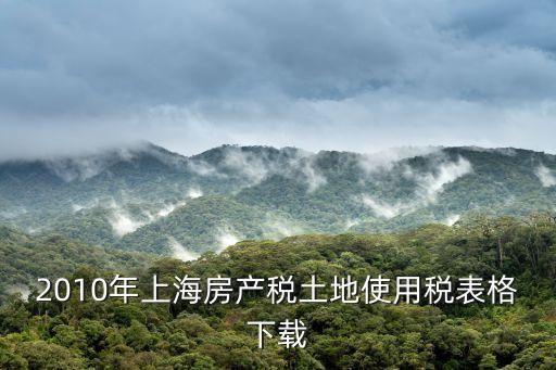 2010年上海房產(chǎn)稅土地使用稅表格下載