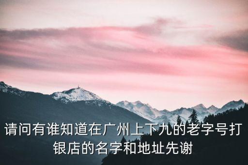 請問有誰知道在廣州上下九的老字號打銀店的名字和地址先謝