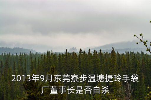 東莞張方亮，2013年9月東莞寮步溫塘捷玲手袋廠董事長是否自殺