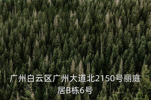 廣州樂淘地產，廣州白云區廣州大道北2150號麗庭居B棟6號