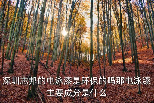 深圳志邦的電泳漆是環(huán)保的嗎那電泳漆主要成分是什么