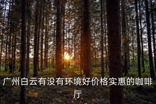 廣州白云有沒有環境好價格實惠的咖啡廳