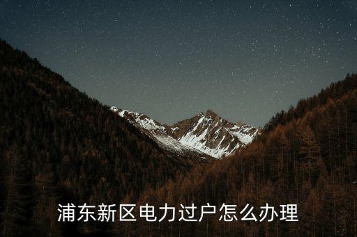 浦東新區(qū)電力過(guò)戶怎么辦理