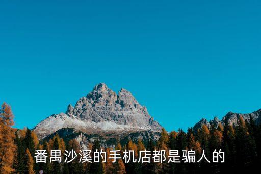 番禺沙溪的手機店都是騙人的