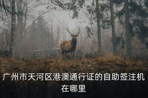 廣州市天河區港澳通行證的自助簽注機在哪里