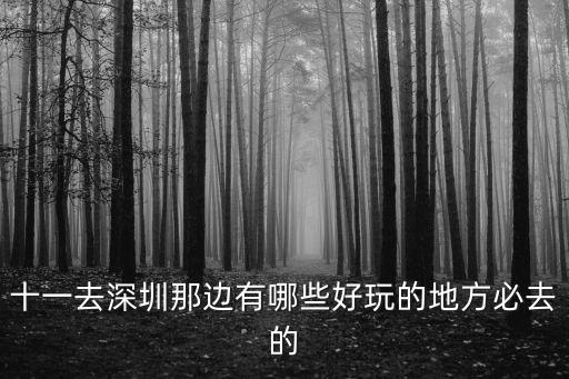 十一去深圳那邊有哪些好玩的地方必去的
