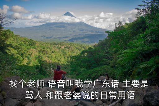 廣州話粗口教練，找個老師 語音叫我學廣東話 主要是 罵人 和跟老婆說的日常用語
