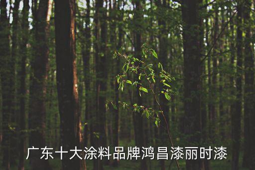 廣東十大涂料品牌鴻昌漆麗時漆