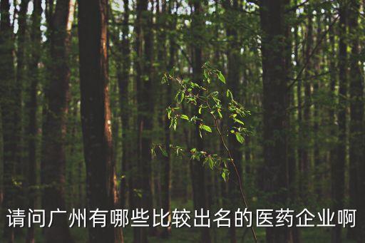 廣州的外資醫藥企業有哪些，廣州外企有哪些