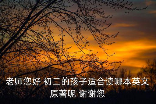 老師您好 初二的孩子適合讀哪本英文原著呢 謝謝您