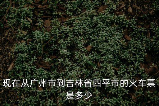現(xiàn)在從廣州市到吉林省四平市的火車(chē)票是多少