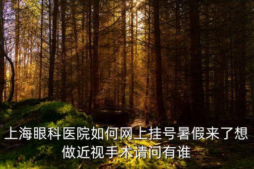 上海眼科醫(yī)院如何網(wǎng)上掛號暑假來了想做近視手術(shù)請問有誰