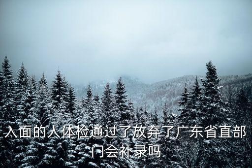 入面的人體檢通過了放棄了廣東省直部門會補錄嗎