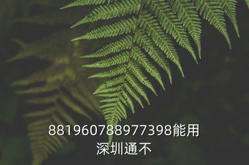 881960788977398能用深圳通不