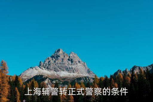 上海輔警轉正式警察的條件