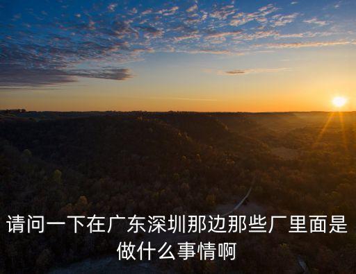 請問一下在廣東深圳那邊那些廠里面是做什么事情啊