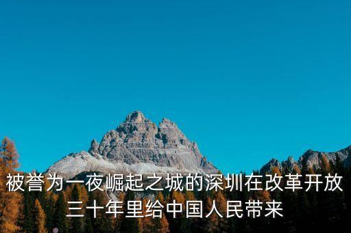 關于深圳特區建立的贊揚，深圳等經濟特區的建立